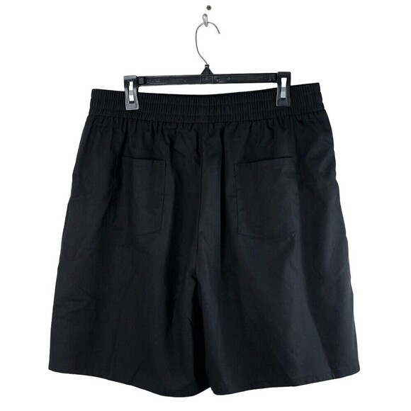 KANCY KOLE Womens Casual Shorts Size XL Elastic Waist Pull on Black Linen Blend - Picture 3 of 7